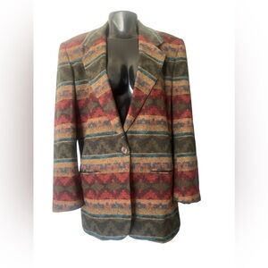 Vintage Western Wool Blend Blazer Size 8